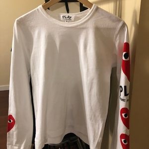 Comme Des Garcons Heart Logo Long Sleeve T Shirt